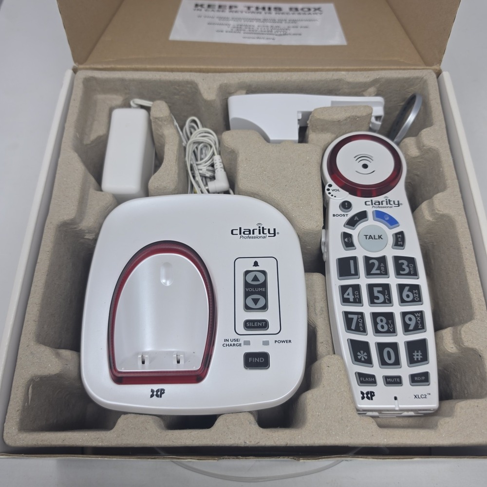 Florida Telecommunications Relay Clarity XLC2 Cordless Telephone, Pre owned.